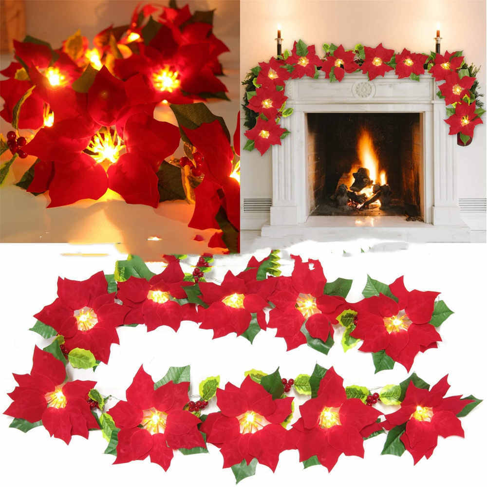 Door Frame Escalator Red Flower String Lights | Yazijico™