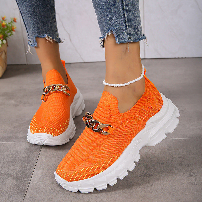 Sneakers Fashion Chain Design Mesh Shoes   Yazijico™