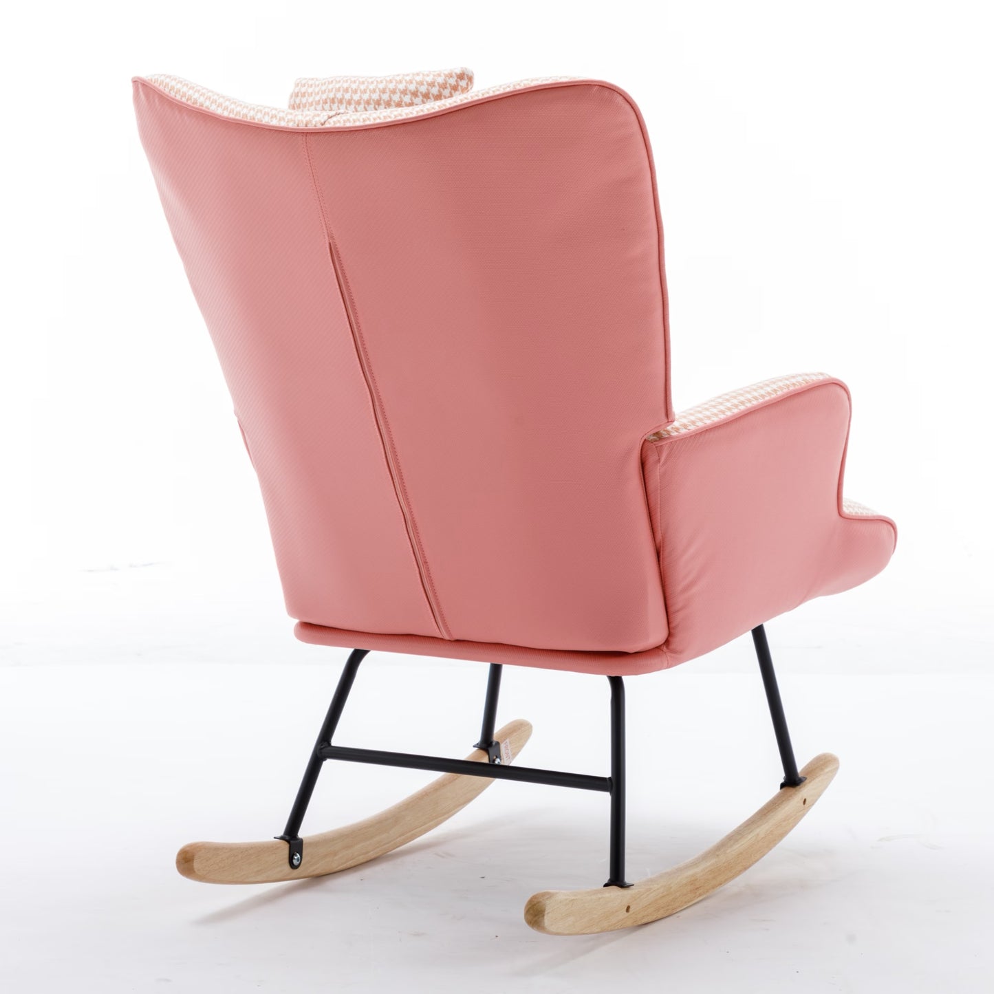 Rocking Chair, Soft Houndstooth Fabric Leather | Yazijico™
