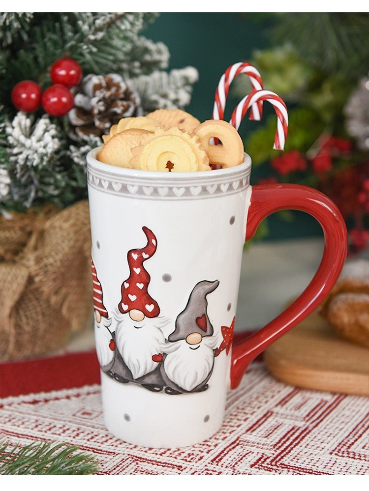 Christmas Large Capacity Ceramic Relief Cup | Yazijico™