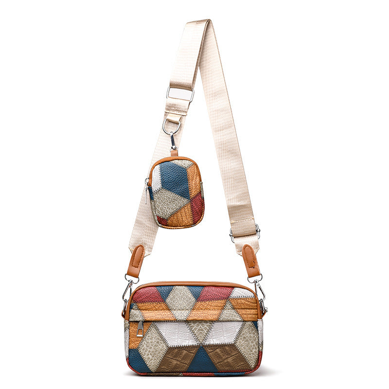 Retro Fashion Stitching Contrast Color Small Square Bag | Yazijico™