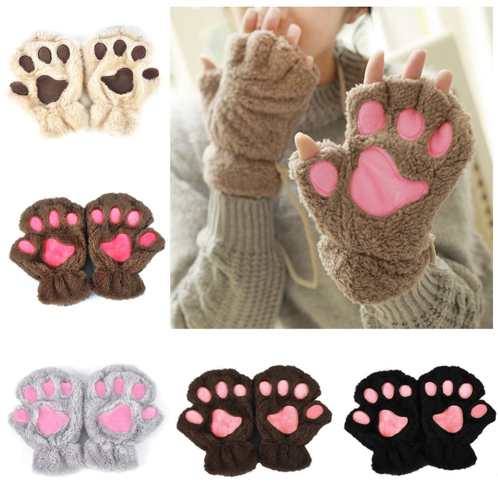 Paw Bear Cat Claw Gloves Short Finger | Yazijico™