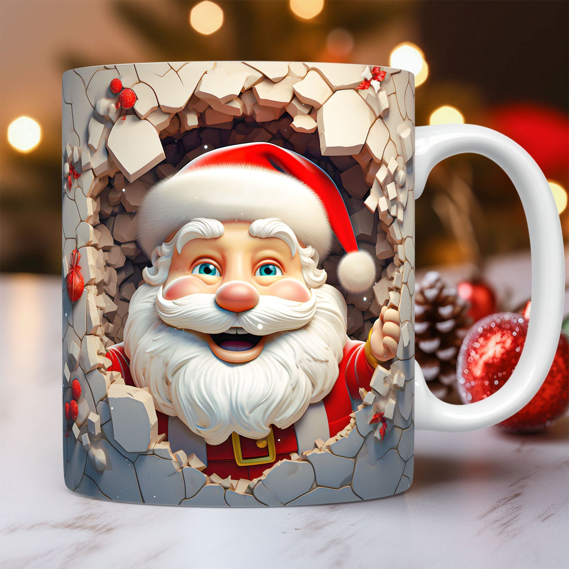 Christmas Ceramic Mug  Santa Claus Cup | Yazijico™