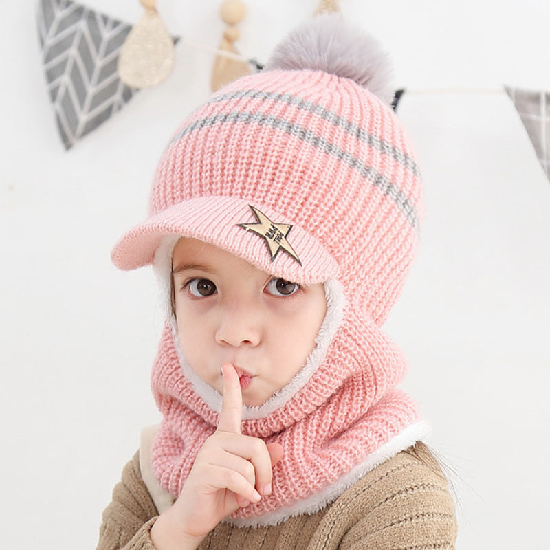 Children's neck guard one-piece woolen hat | Yazijico™