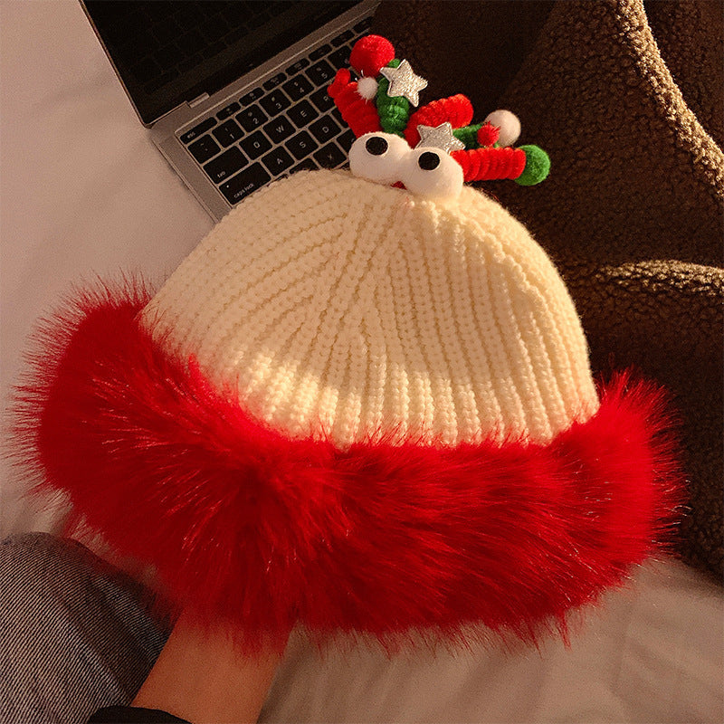 Christmas Antlers Plush Bonnet Children | Yazijico™