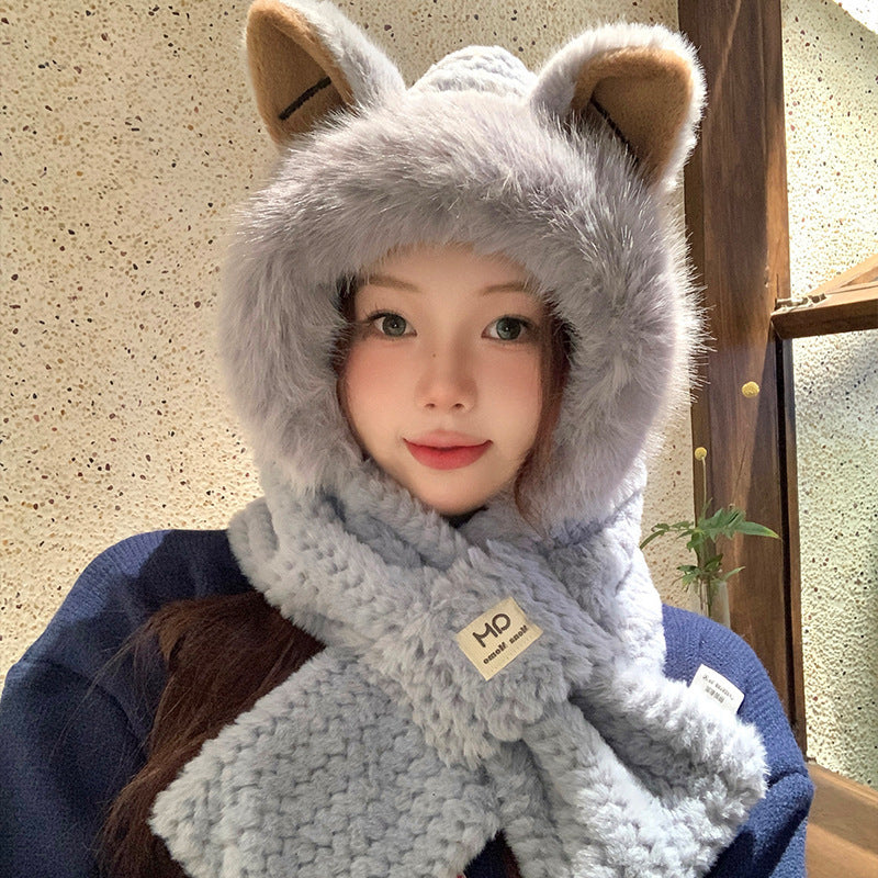 Autumn And Winter Cute Furry Fox Ear Hat | Yazijico™