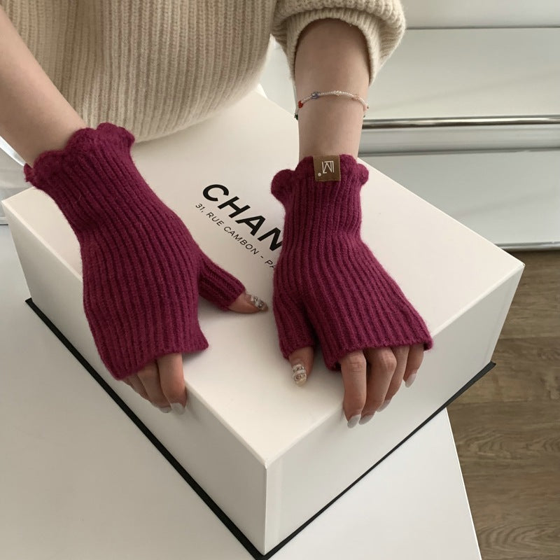 Hand-made Knitted Half Finger Gloves | Yazijico™
