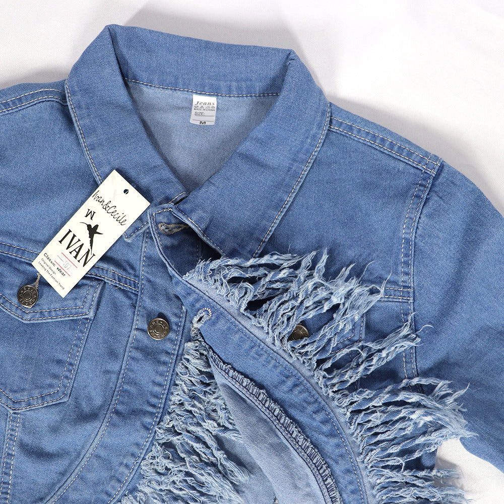 African Denim Skirt Suit Fashion Stretch Cotton | Yazijico™