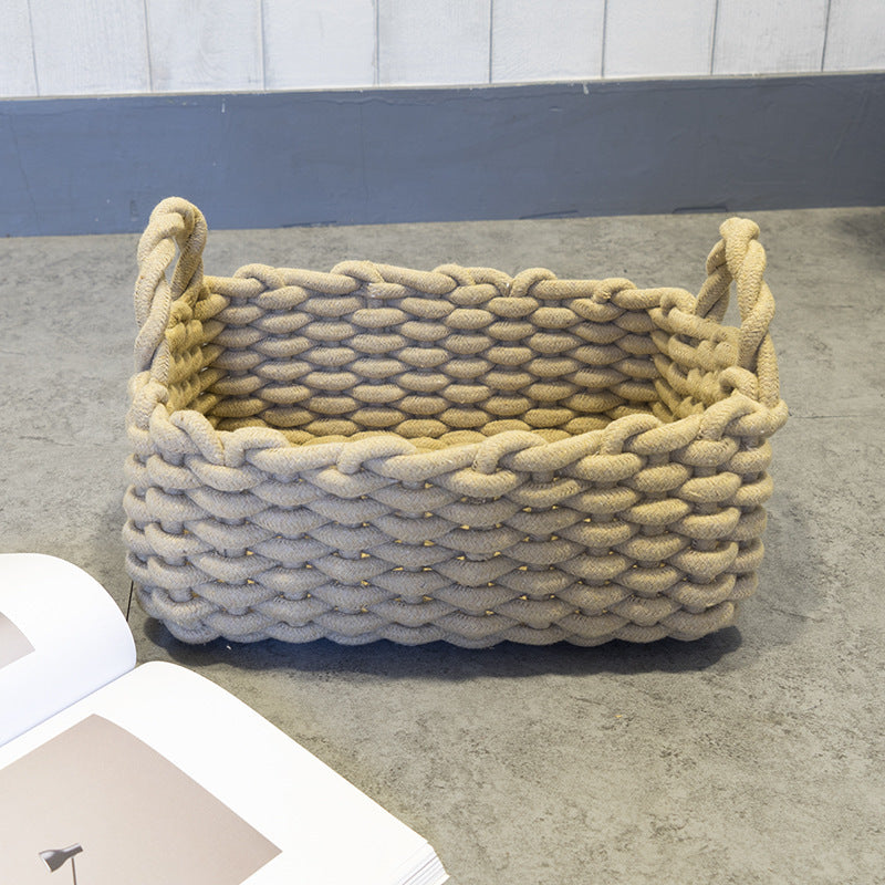 Hand-Made Soft Cotton Rope Sundries Basket | Yazijico™