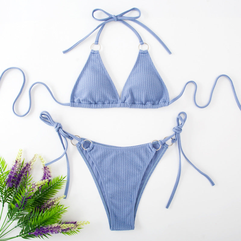 Ensemble bikini d'été avec string et liens à nouer sur le côté | Yazijico™