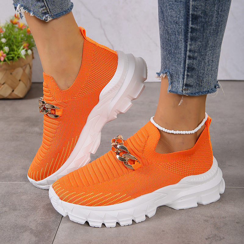 Sneakers Fashion Chain Design Mesh Shoes   Yazijico™