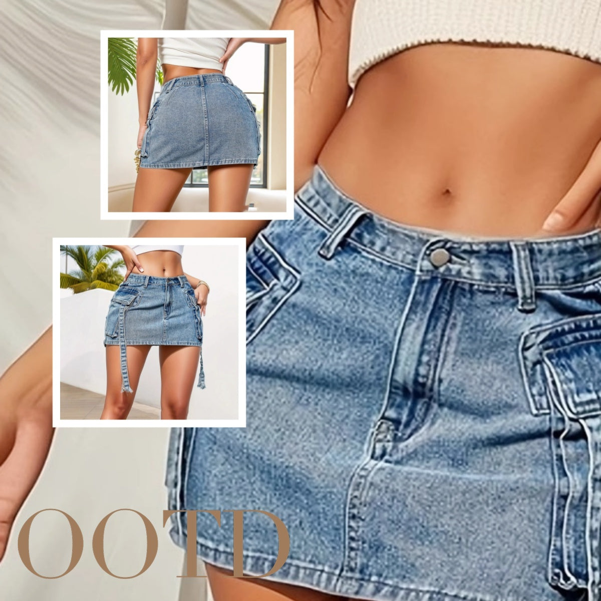 Women's Fashion  Denim Mini Skirt Low Rise | Yazijico™