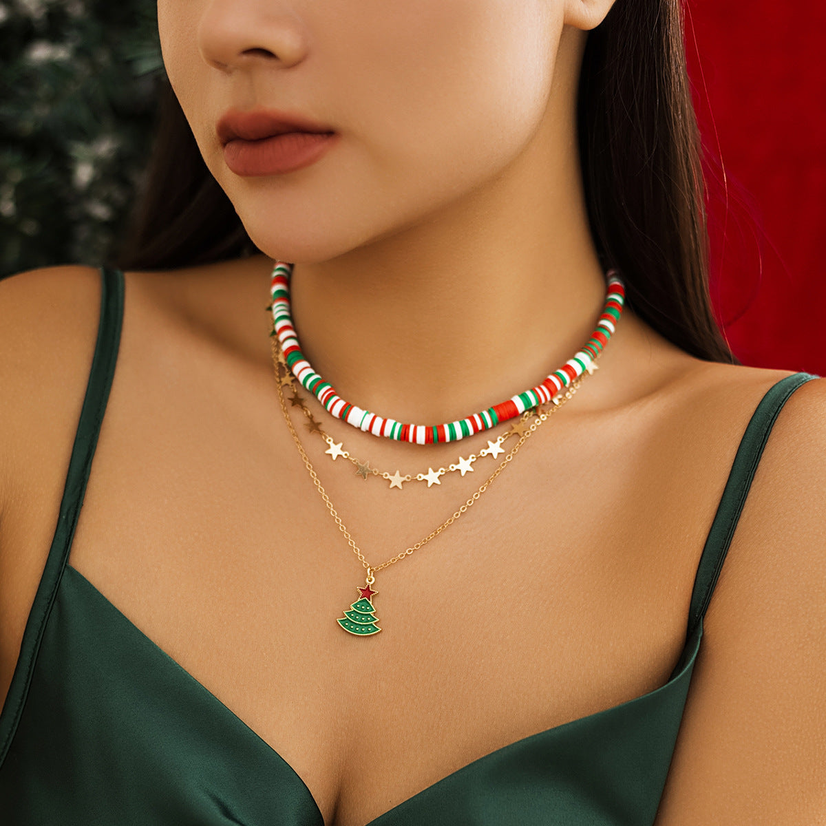 Beaded Women's Necklace Christmas Snowman | Yazijico™