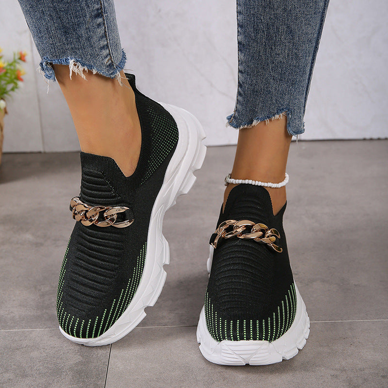 Sneakers Fashion Chain Design Mesh Shoes   Yazijico™