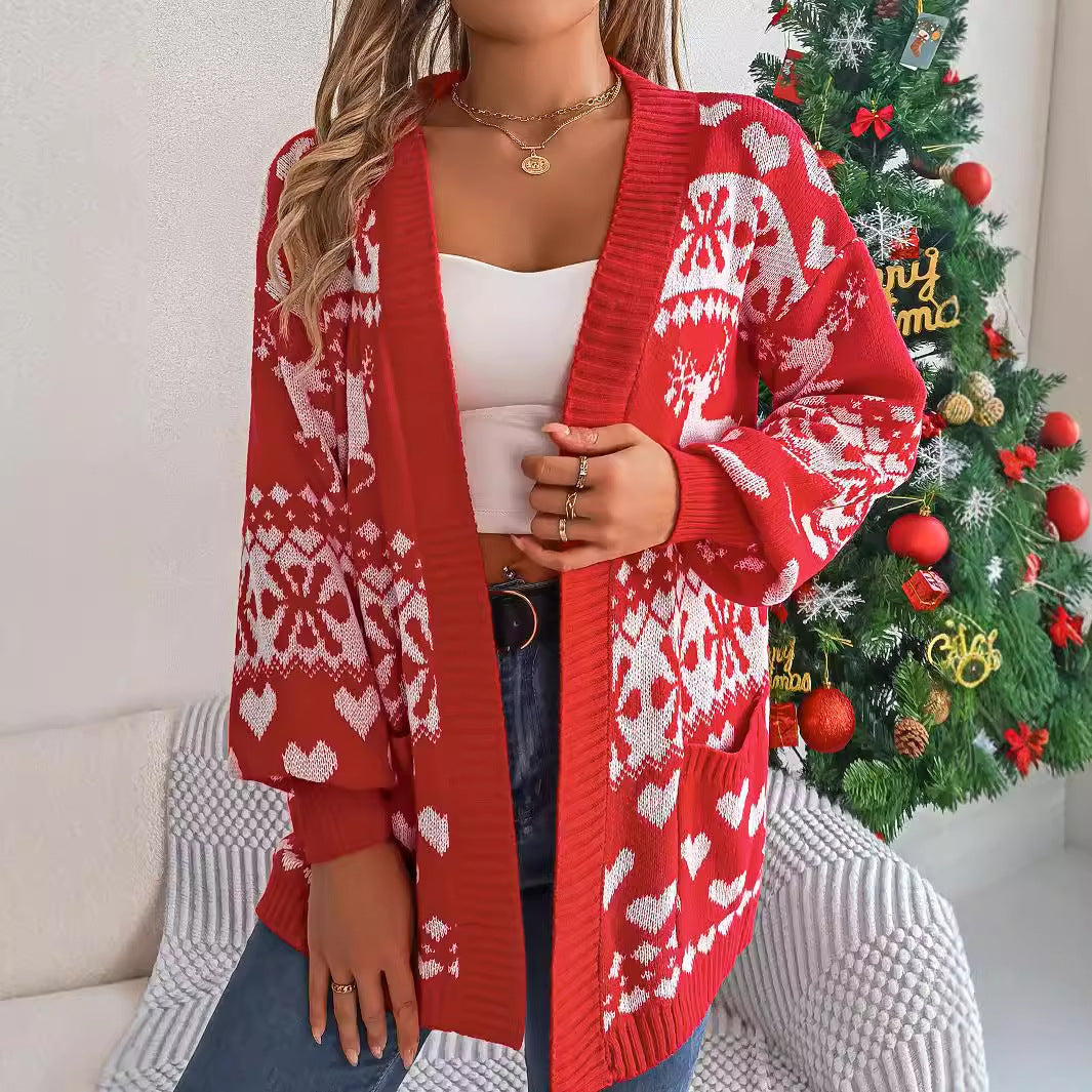 Christmas Clothes Women's Open Front Knitwear  | Yazijico™