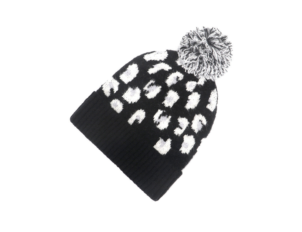 Leopard Jacquard Knit  Fashion Pom Yarn | Yazijico™