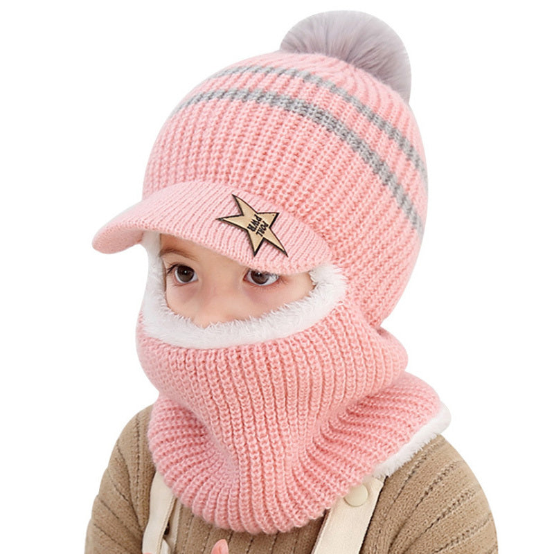 Children's neck guard one-piece woolen hat | Yazijico™