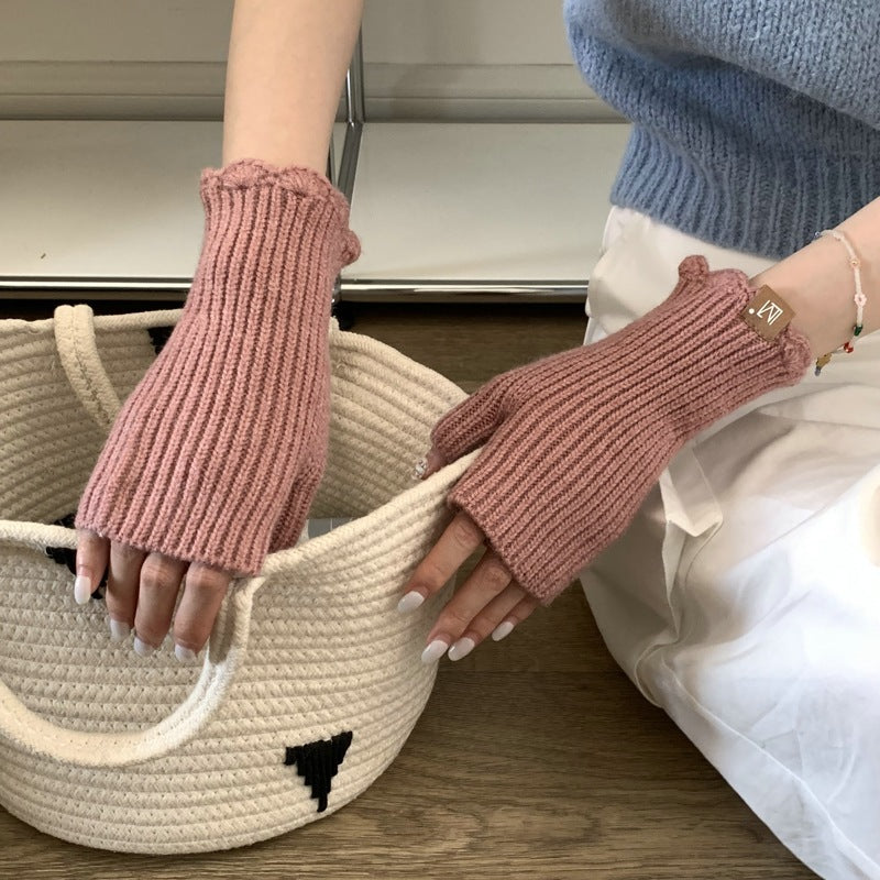 Hand-made Knitted Half Finger Gloves | Yazijico™