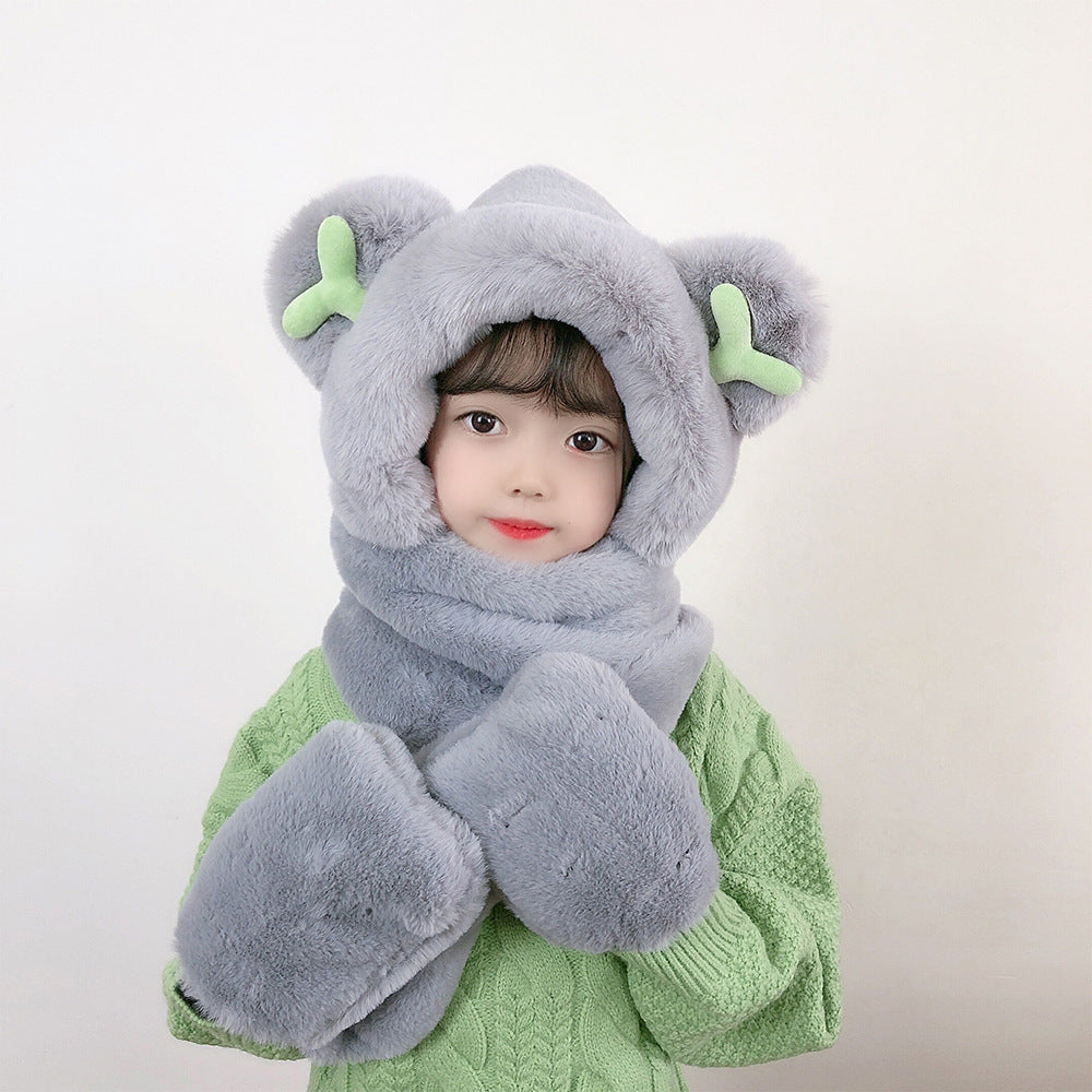 Children's Hat Scarf Gloves One-piece Hat | Yazijico™