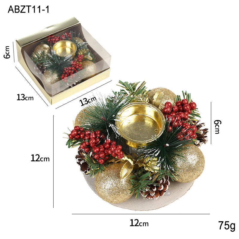 Christmas Candlestick Artificial Wreath Lampstand | Yazijico™