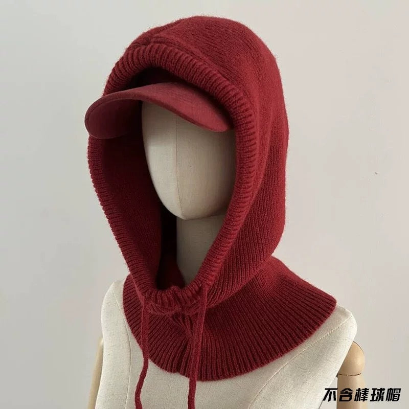 Women's Hats Knitting Scarf Integrated Sleeve Cap | Yazijico™