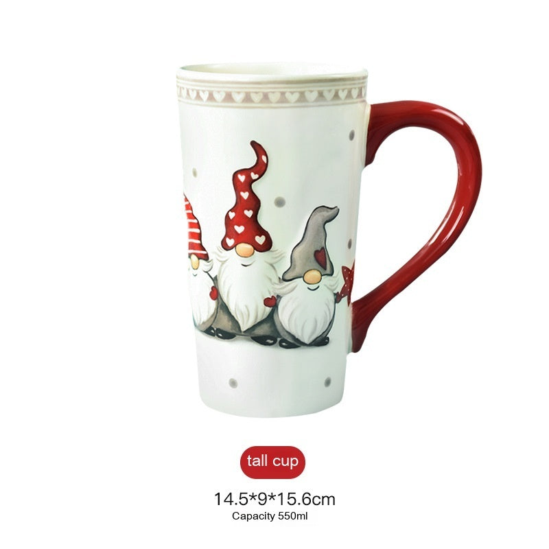 Christmas Large Capacity Ceramic Relief Cup | Yazijico™