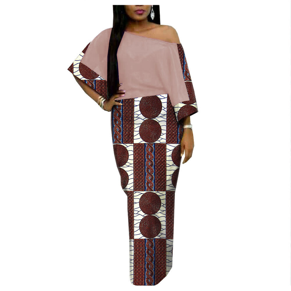 African Ethnic Printing Batik Cotton Plus Size Fashion Dress