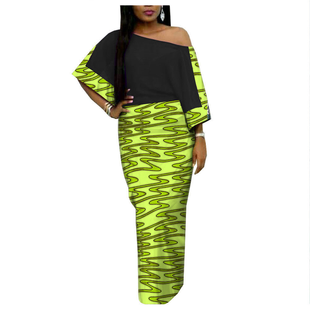 African Ethnic Printing Batik Cotton Plus Size Fashion Dress