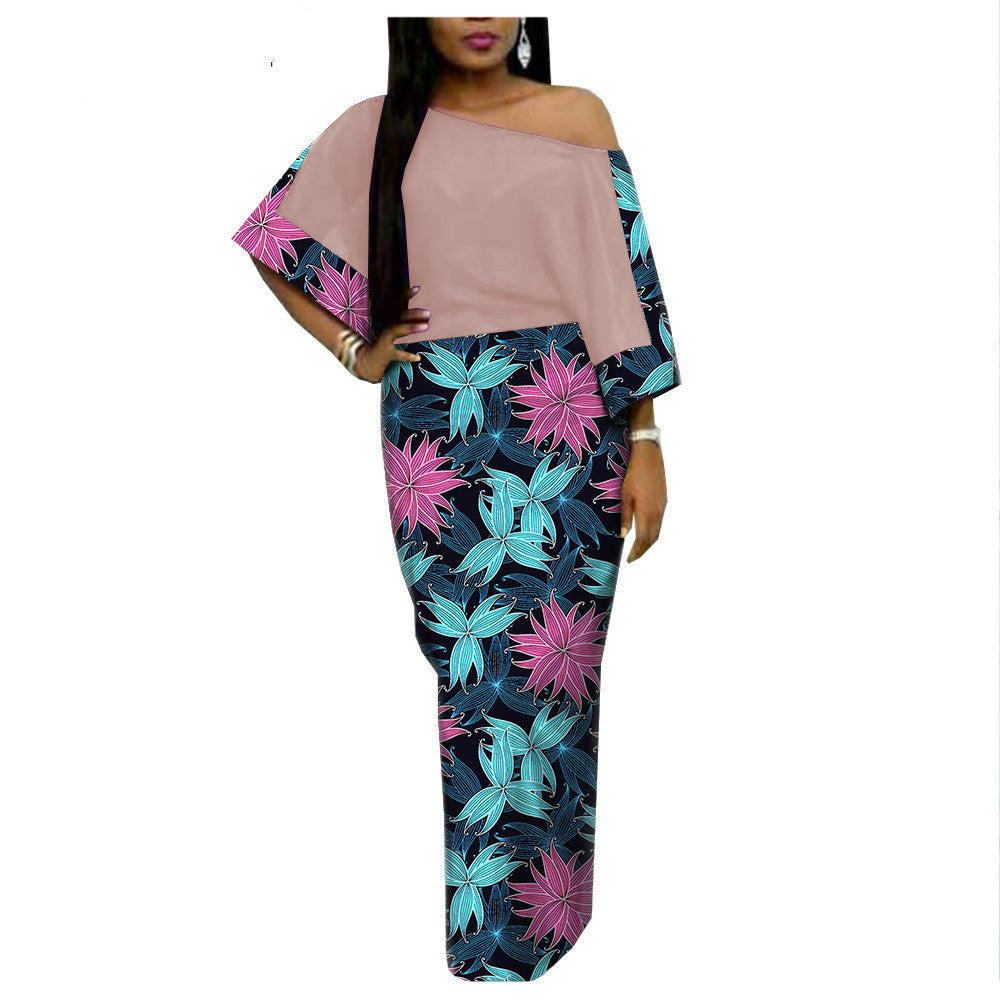 African Ethnic Printing Batik Cotton Plus Size Fashion Dress