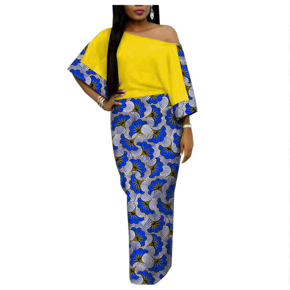 African Ethnic Printing Batik Cotton Plus Size Fashion Dress