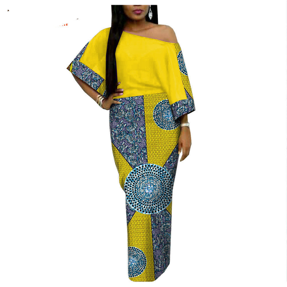 African Ethnic Printing Batik Cotton Plus Size Fashion Dress