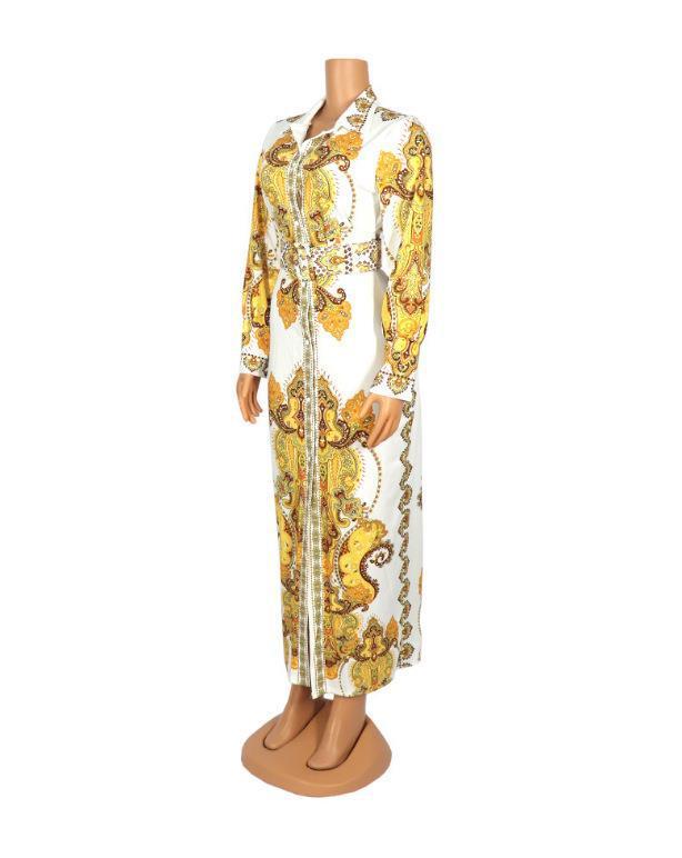African Women's Plus Size Printed Long-sleeved Dress