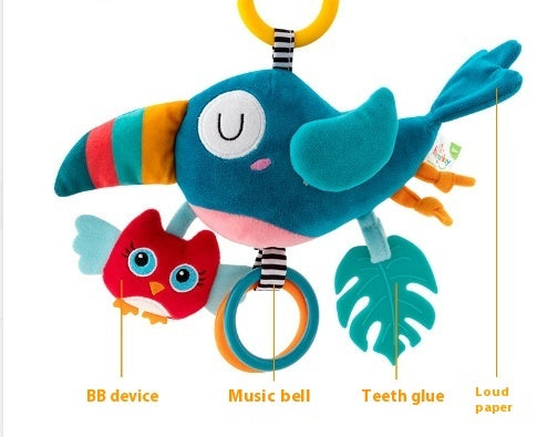 Children's toy with various interactive elements on a white background