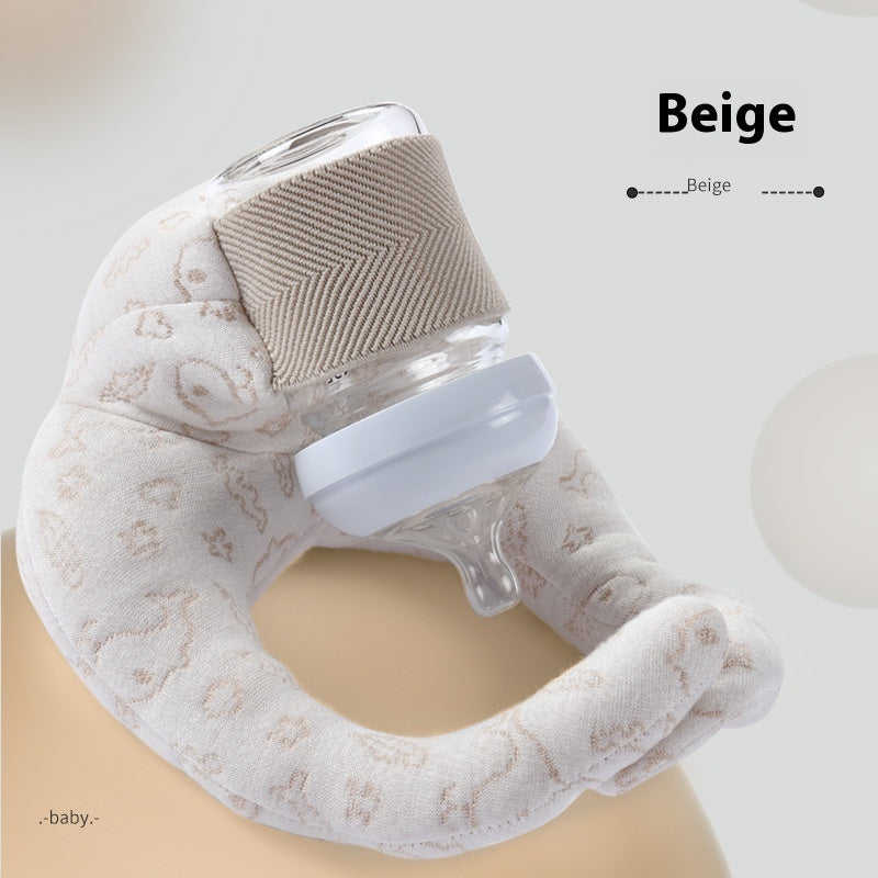 Beige baby bottle holder on a mannequin with 'Beige' label.