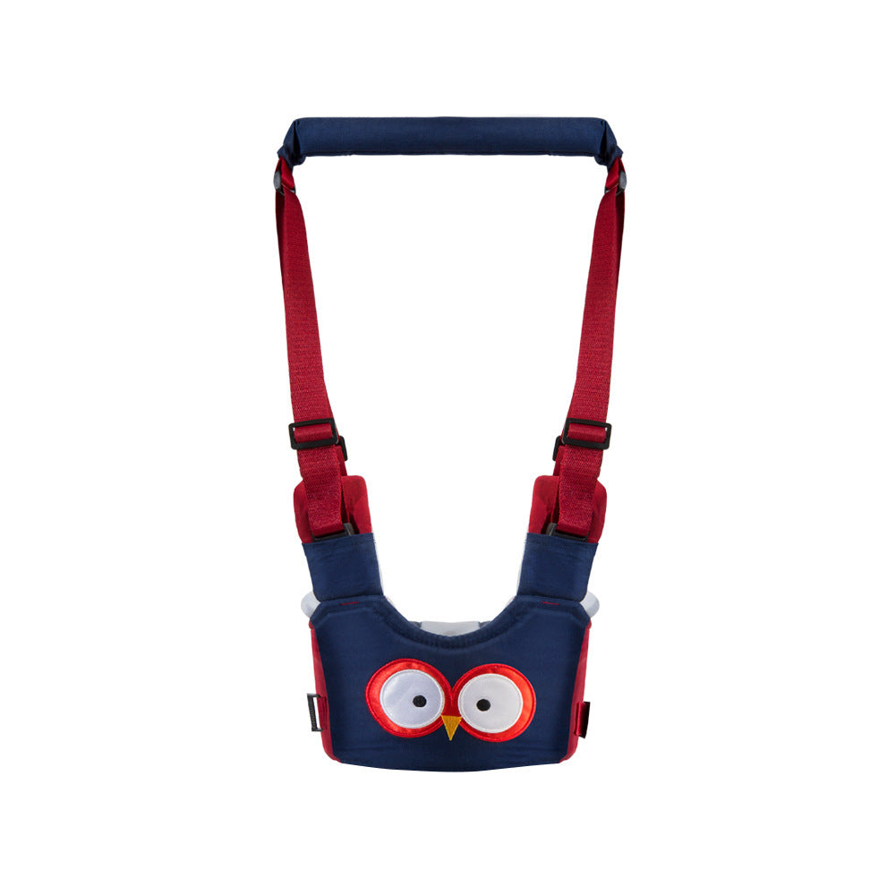 Children's safety harness with owl design on a white background