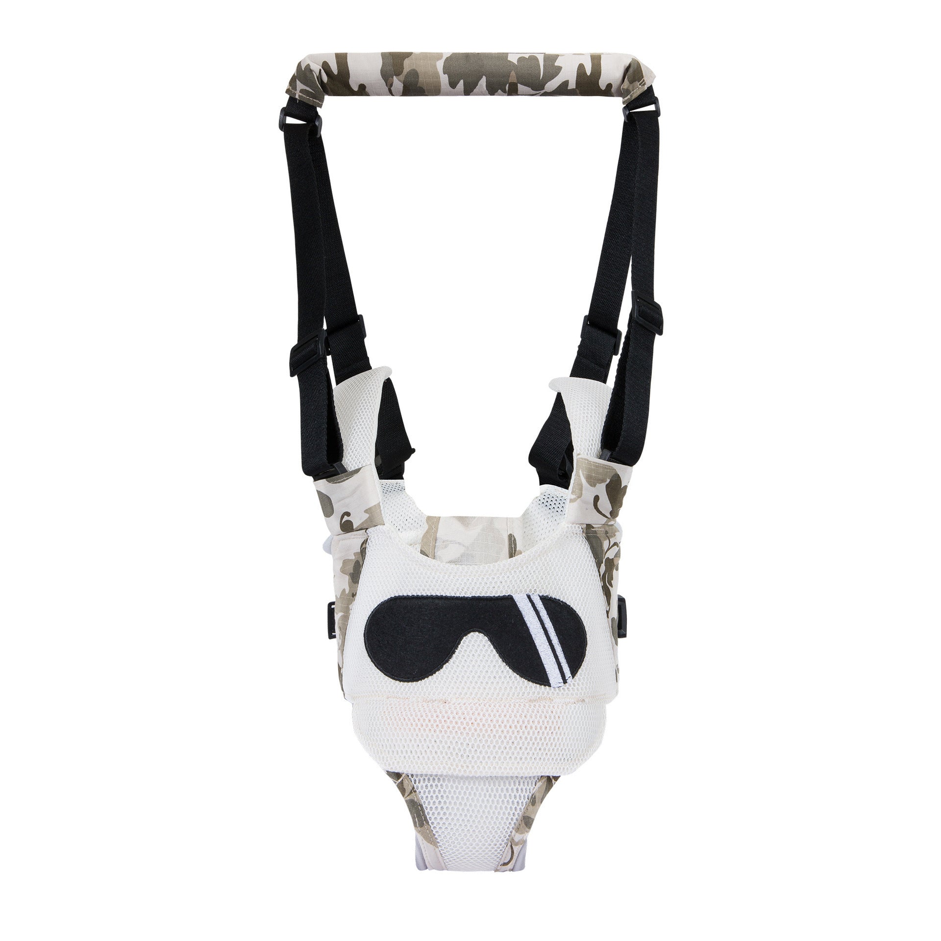 Baby bouncer with stormtrooper design on a white background