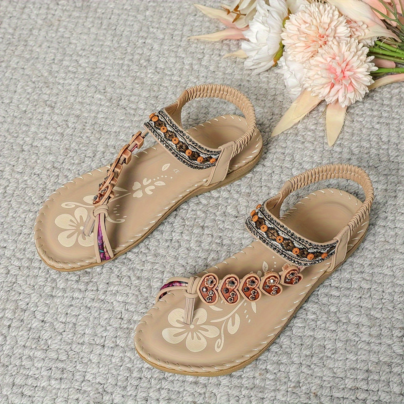 Bohemian Thong Sandals Fashion Flowers