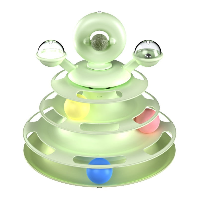 Cat Toy Tower Turntable Roller Balls Toys Pets