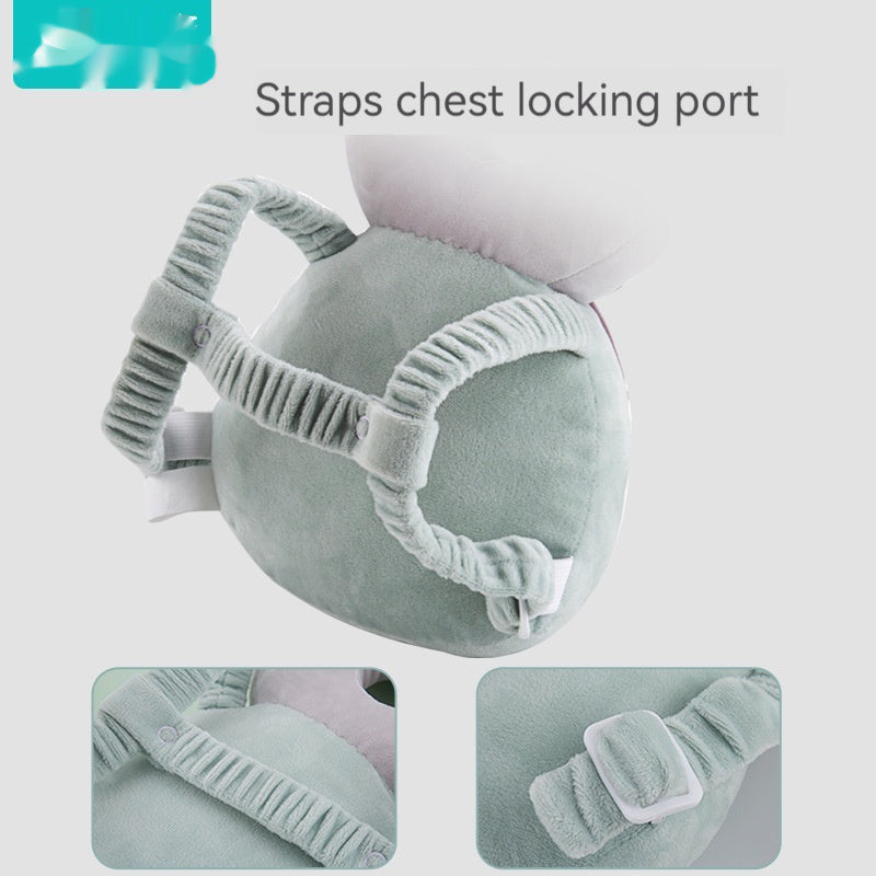 Gray chest binding with straps and locking port on a light gray background