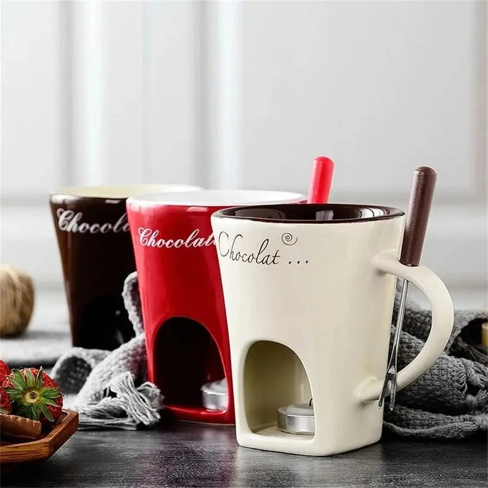Cup Small Warmer  Mug Set Mini Pots Chocolate