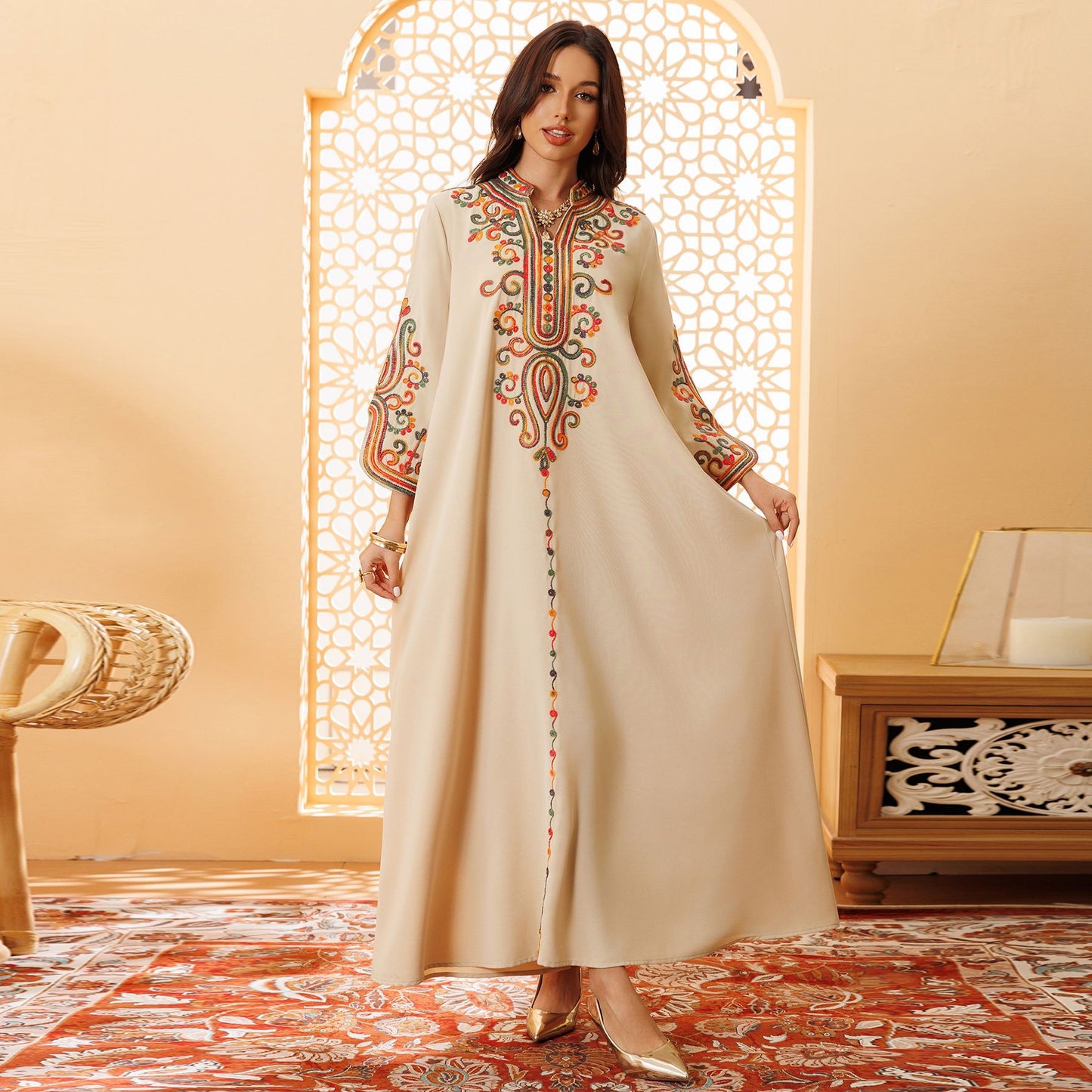 Dubai Dress Embroidery Rope Embroidery Middle East