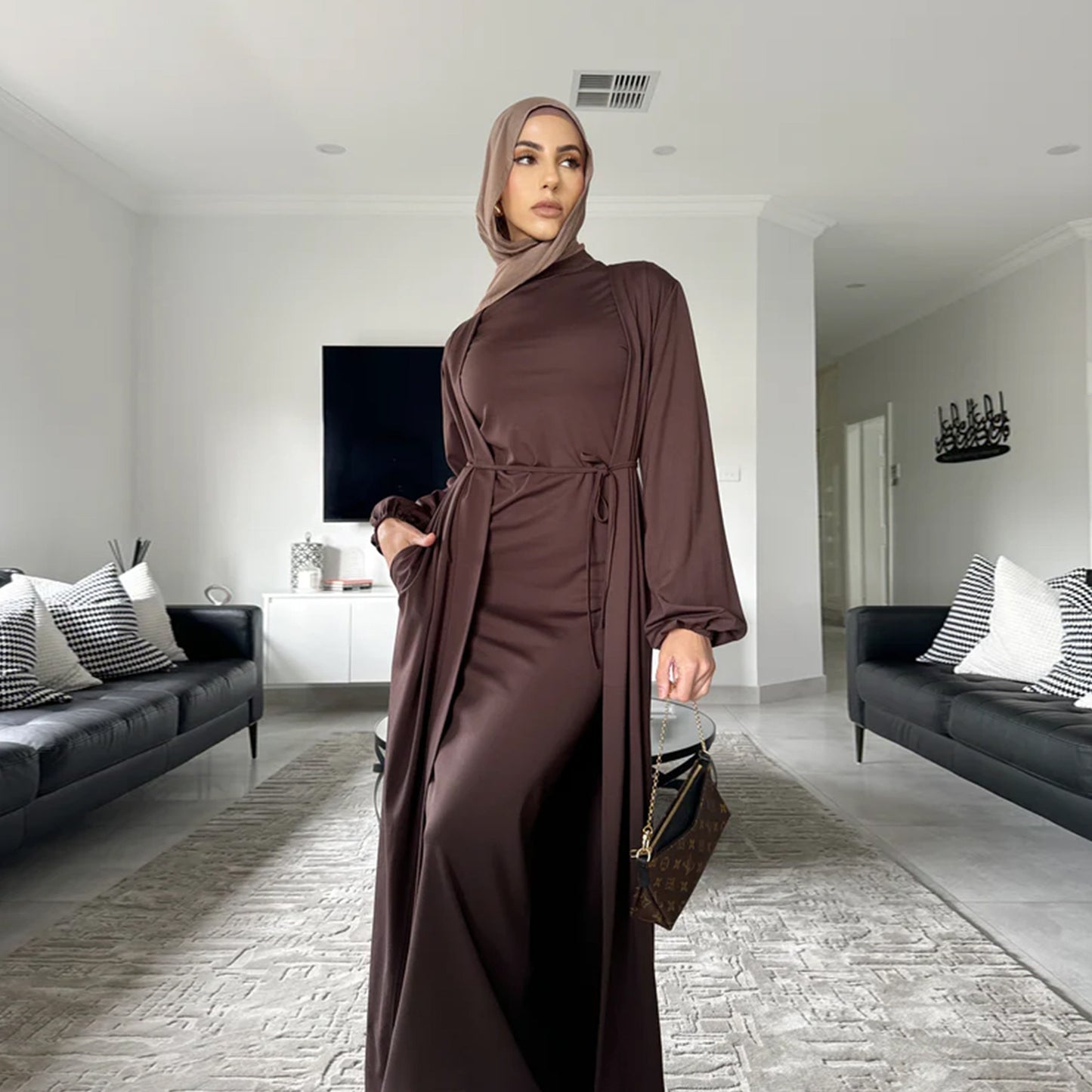 Dubai Middle East Turkey Elegant Dress Cardigan Suit