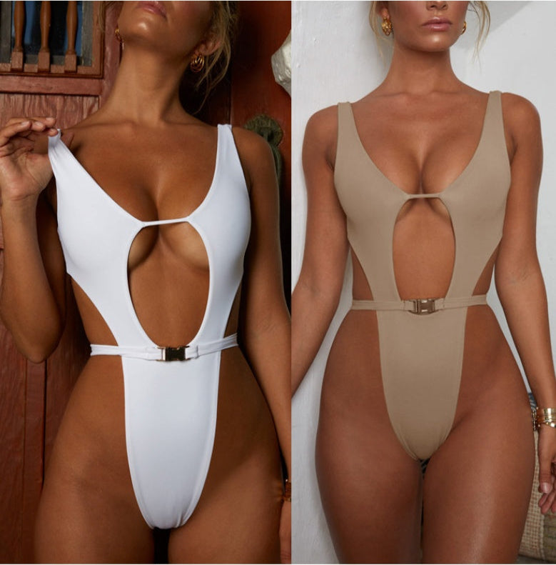 European and American one piece swimsuit