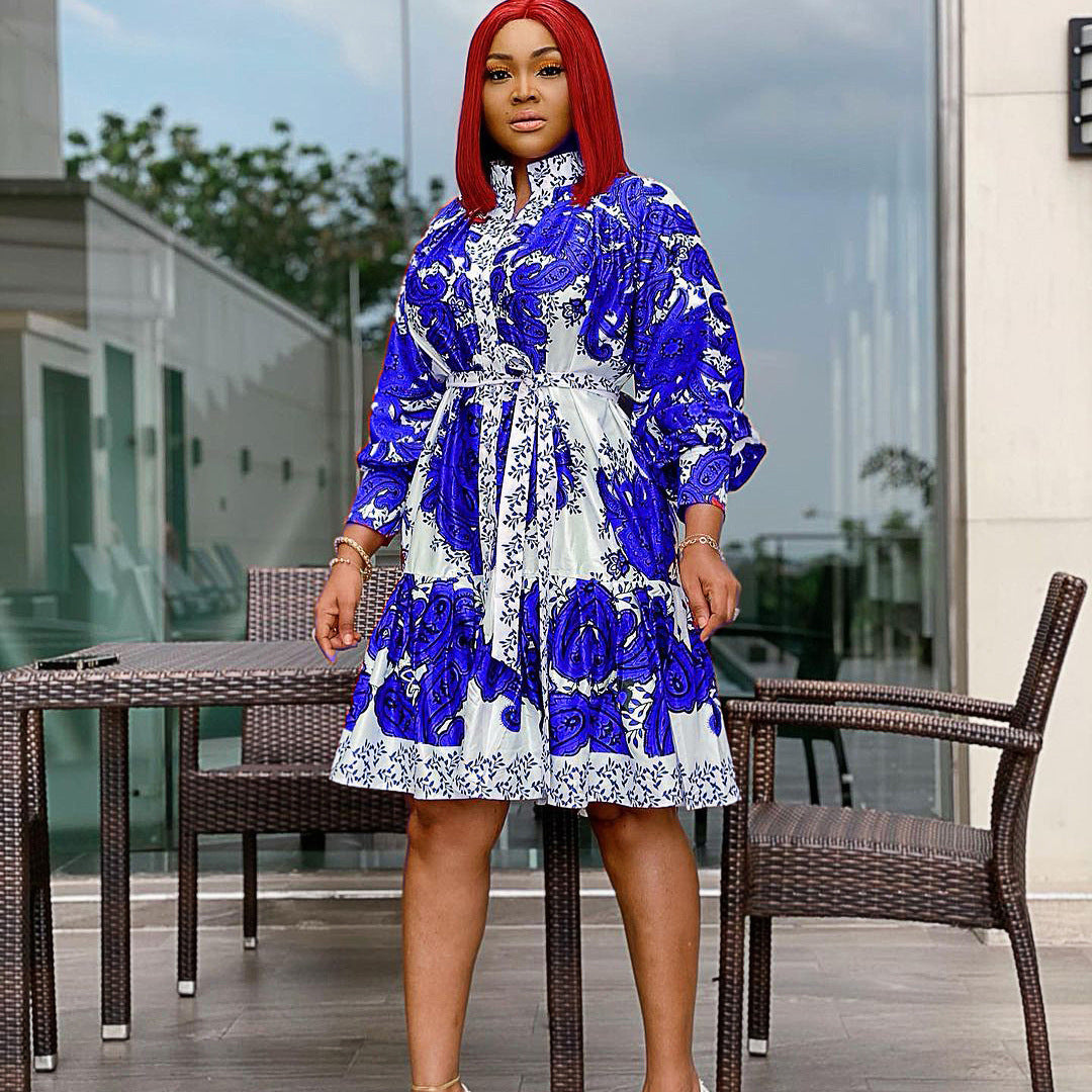 Fashion Sexy African Foreign Trade Plus Size Women'S Digital Printing Dress