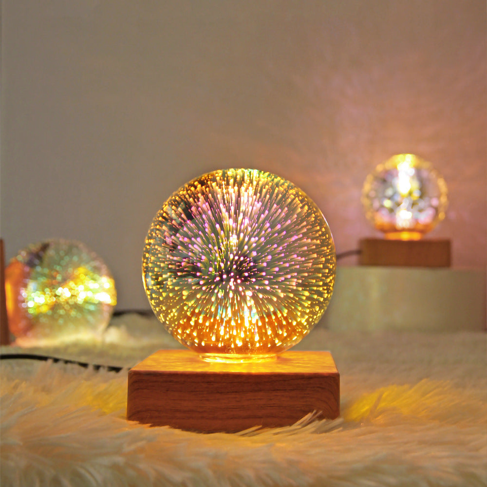Firework Crystals Ball Night Light Plug In