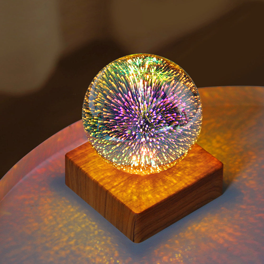 Firework Crystals Ball Night Light Plug In