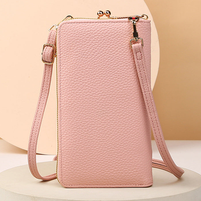 Flower Embroidery Phone Bag With Lock Buckle