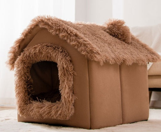 Foldable Dog House Pet Cat Bed Winter Villa_