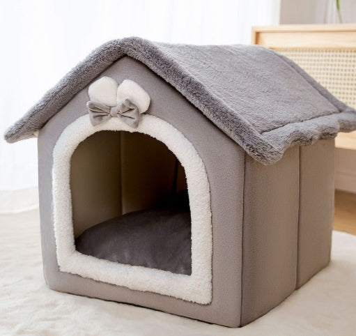 Foldable Dog House Pet Cat Bed Winter Villa_