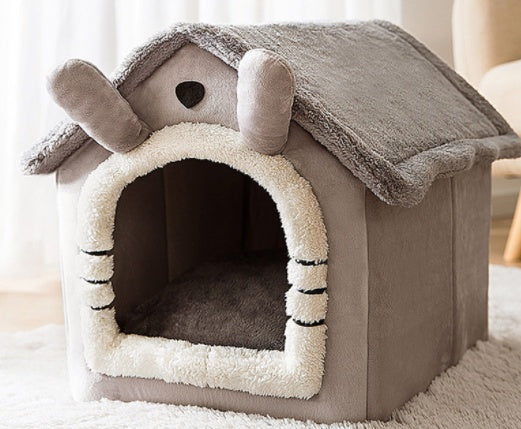 Foldable Dog House Pet Cat Bed Winter Villa_